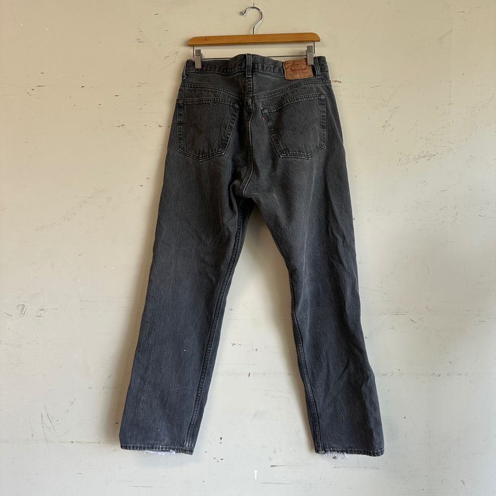 Vintage 90s Levis 501 Jeans Black Grey Charcoal Men 38x31 (Tag 38x32) USA Made